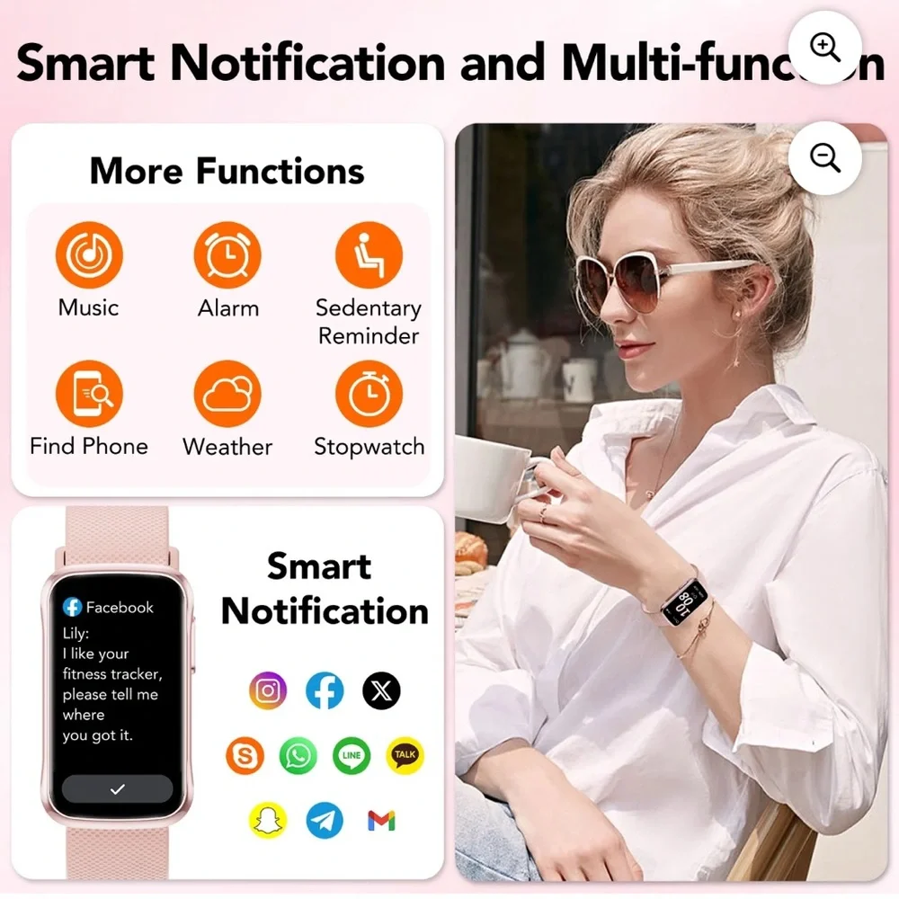 Smart Watch Fitness Tracker - Pink